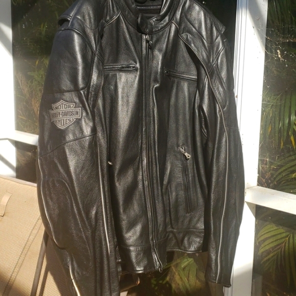 🏍Harley-Davidson Black Leather Motorcycle Willie G Reflective Jacket MINT (4XL) - Picture 4 of 13